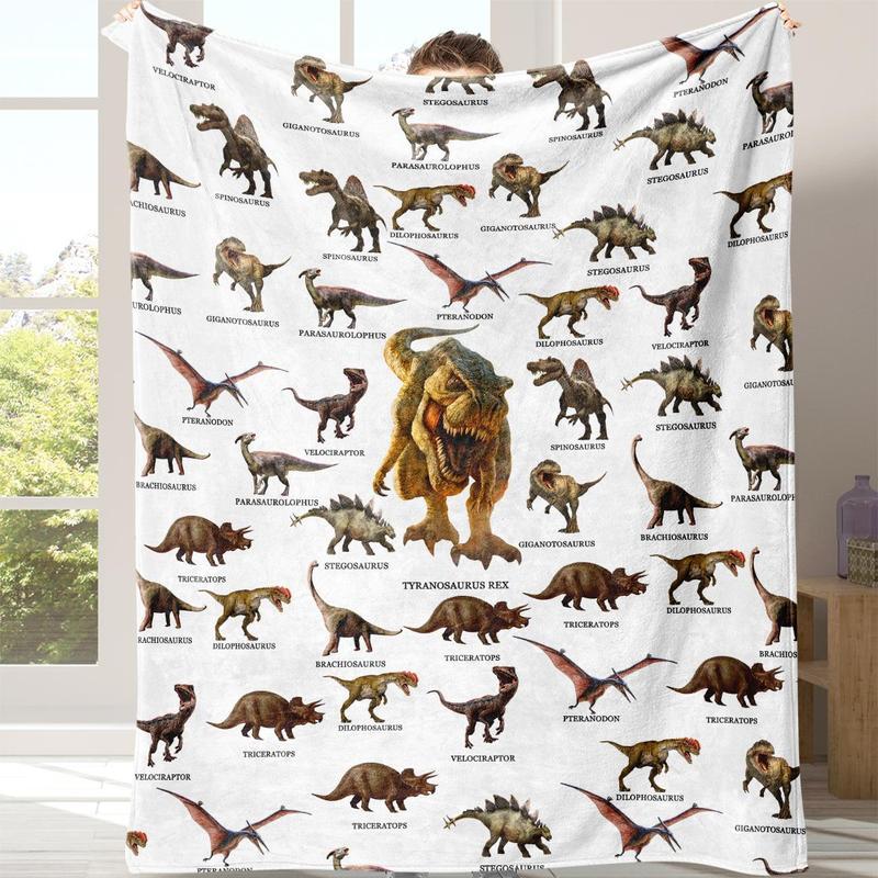 Alphabet Soft Premium Dinosaur Blanket