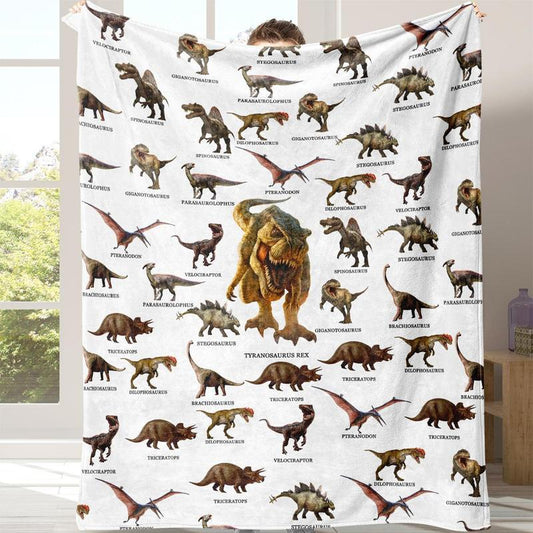 Alphabet Soft Premium Dinosaur Blanket