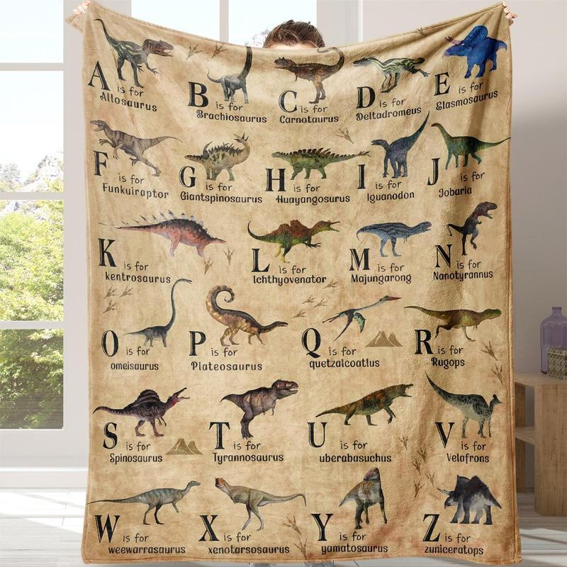 Alphabet Soft Premium Dinosaur Blanket