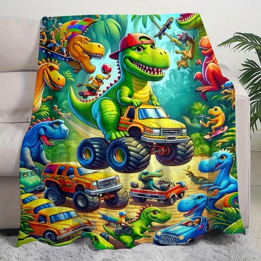 Dinosaur Truck Blanket