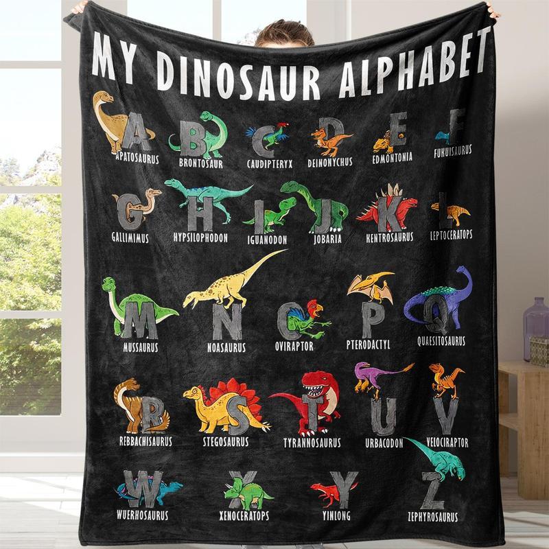 Alphabet Soft Premium Dinosaur Blanket