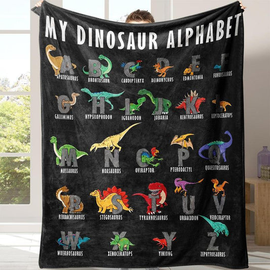 Alphabet Soft Premium Dinosaur Blanket
