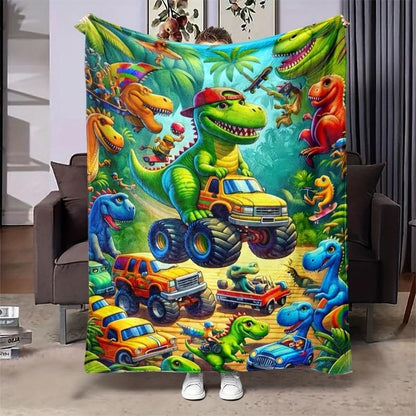 Dinosaur Truck Blanket