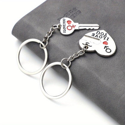 Love Heart Key Keychain
