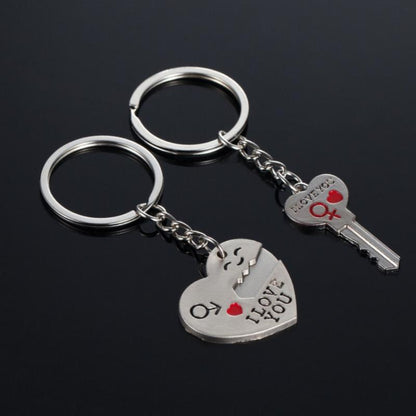 Love Heart Key Keychain